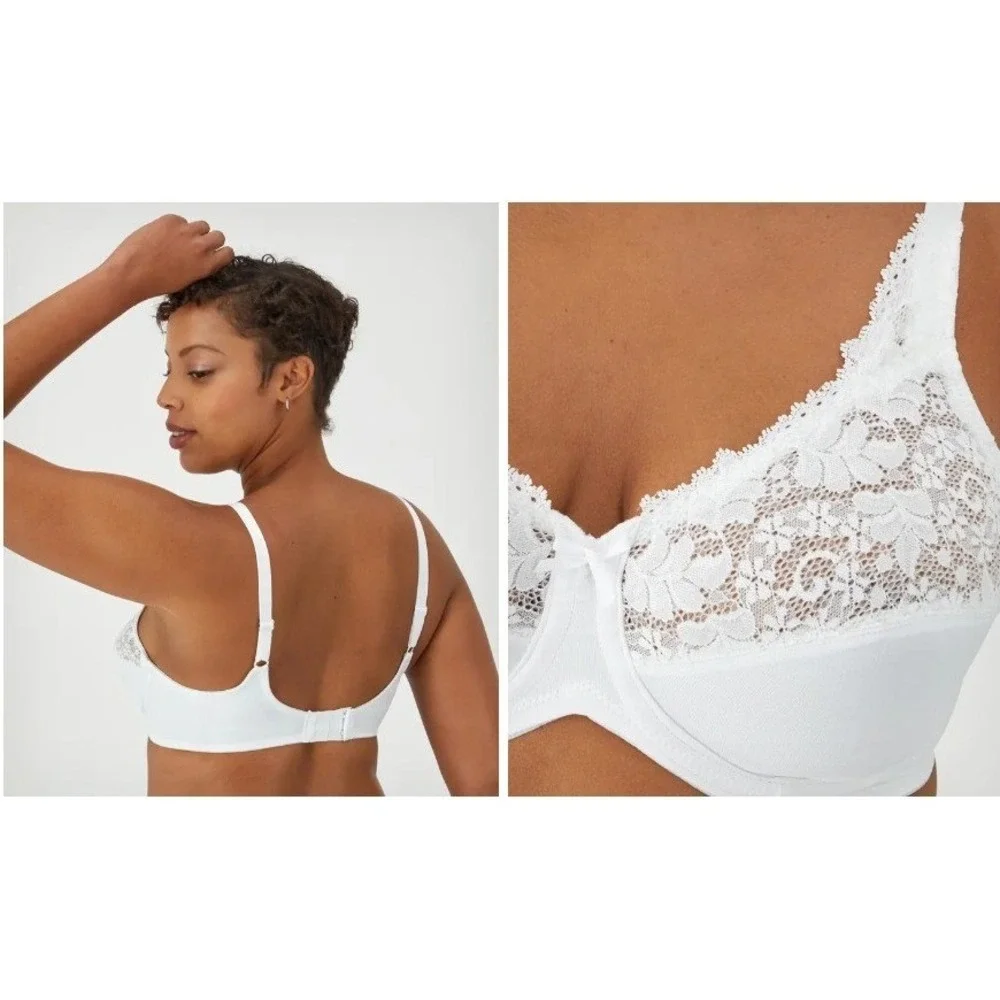 Lilyette by Maidenform Women's  Minimizer Underwire Bra Size 38C White Good